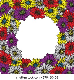 Daisies pattern. Floral background for textile, covers, wallpapers. Vector illustrations 