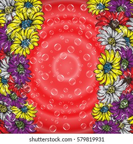 Daisies pattern. Floral background for textile, covers, wallpapers. Vector illustrations 