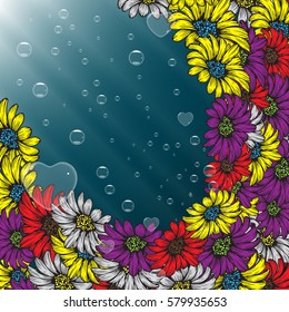 Daisies pattern. Floral background for textile, covers, wallpapers. Vector illustrations 