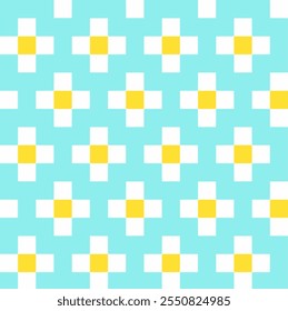 daisies in pixel graphics. pattern