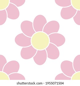 
Daisies print pattern on white background