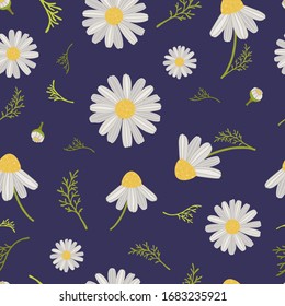 Daisies seamless pattern. Floral texture perfectly for wallpaper, fabric, wrapping paper and other printing. 

