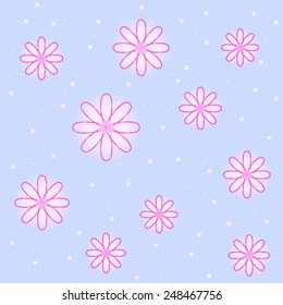 Daisies, vector illustration, seamless texture