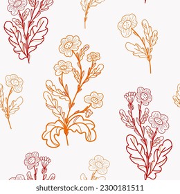 Daisies. Vector seamless pattern. Colored doodle illustration. For print, design, fabric, wallpaper, paper