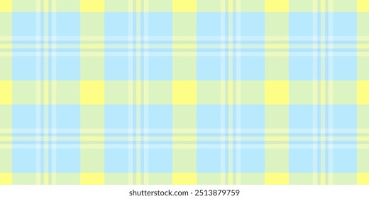 Daisy verificação de fundo xadrez, sobrepor padrão de vetor têxtil. Ocupaçãotextura tecido tartan sem costura em cores claras e amarelas.
