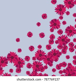 Daisy Background. Placer of Beautiful Lush Gerbers. Pink Daisies. Flowers Background for Postcards, Textiles, Fabric, Tile, Surface Textures, Wrapping Paper. Abstraction from Flowers. Gerbera.