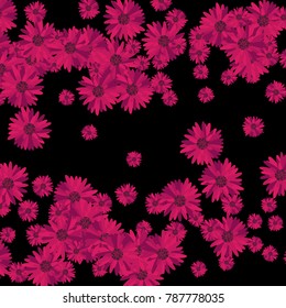 Daisy Background. Placer of Beautiful Lush Gerbers. Pink Daisies. Flowers Background for Postcards, Textiles, Fabric, Tile, Surface Textures, Wrapping Paper. Abstraction from Flowers. Gerbera.