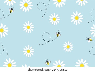 daisy and beev ector design hand drawn