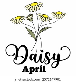 DAISY   Birth Month Flowers T-shirt Design