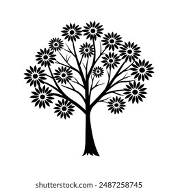 Daisy black silhouette vector illustration