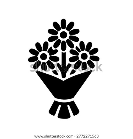 Daisy Bouquet Icon Containing bouquet, daisies, and floral icon. Solid icon.