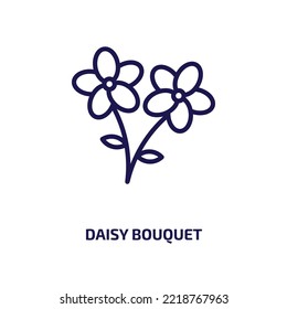 daisy bouquet icon from general collection. Thin linear daisy bouquet, spring, bloom outline icon isolated on white background. Line vector daisy bouquet sign, symbol for web and mobile