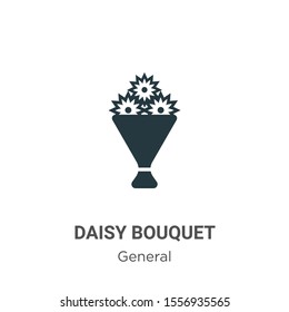 Daisy bouquet vector icon on white background. Flat vector daisy bouquet icon symbol sign from modern general collection for mobile concept and web apps design.