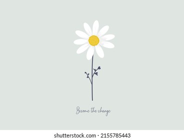 daisy butterfly hand drawn design vector