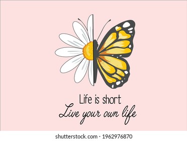 daisy and butterfly  butterfly daisy spring dreamer butterflies and daisies positive quote flower design margarita 
mariposa
stationery,mug,t shirt,phone case fashion slogan  style spring summer stick