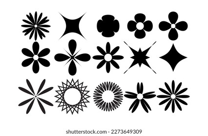 Daisy Camomile. chamomile silhouette shape icon line set. Cute round flower plant nature collection. Decoration element. White background. Vector.eps