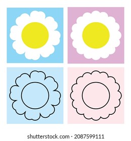 Daisy, chamomile, flower icon vector.