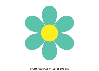 Flor de manzanilla. Icono de fondo blanco.