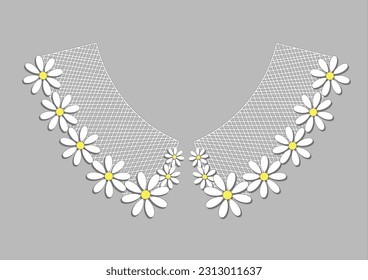 daisy collar lace vector hand drawn design