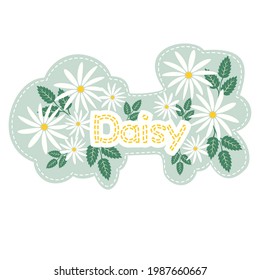 Daisy Collection Dots Seamless leaves Flowers Floral Placement Print