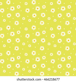 daisy cute seamless pattern. floral retro style simple motif. white flowers on color background fabric