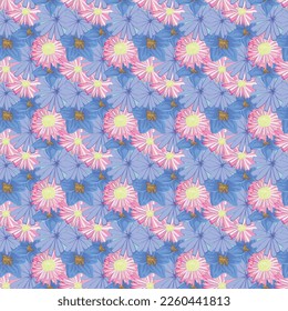 daisy, delphinium, chicory. floral colorful pattern for screensavers, albums, covers, backgrounds, cards, posters, gift wrapping, textiles, print