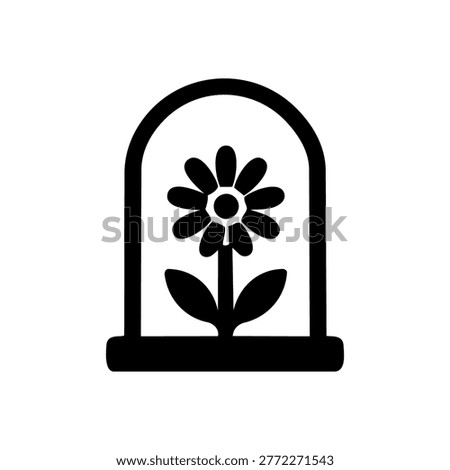 Daisy Dome Icon Containing daisy, glass dome, decorative, and floral icon. Solid icon.
