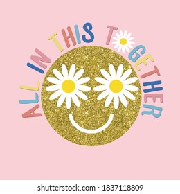 daisy face smile everyday together glitter