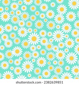 Daisy Floral Pattern Decorative Background Vector Illustration