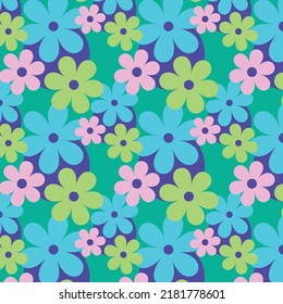 daisy floral pattern surface design all over print