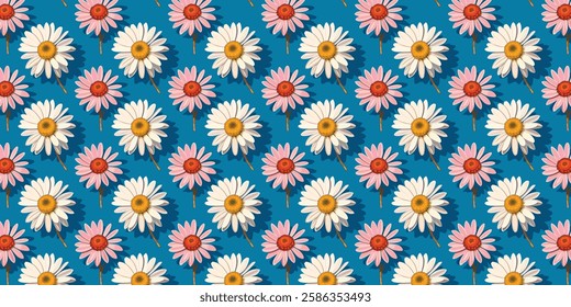 Daisy floral patterns multi color vector illustration for background design.