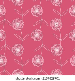 Daisy floral seamless pattern abstract. Textile fabric print. Background backdrop decoration flower design.