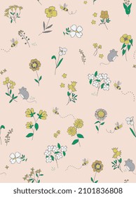 DAISY FLORAL SEAMLESS PATTERN CAN BE USE IN FEMALE DRESSES KIDS WEAR AND TEXTILE