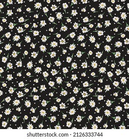 DAISY FLORAL SEAMLESS PATTERN IN EDITABLE VECTOR FILE