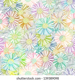 Daisy Floral Seamless Pattern. EPS 10