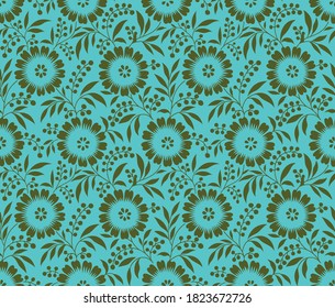 Daisy florales nahtloses Muster für Tapete, Keramikfliesen, Schrottbuchung, Vorhang, Kleidung, Textilien, Ornamente, Inneneinrichtung, Dekoration.
