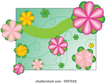 Daisy floral vector background with room for text