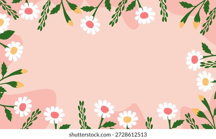 Fondo floral de margarita con espacios de copia.