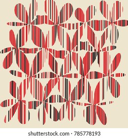 Daisy Flower Abstract Vector Background, Grunge Brush Strokes, Art Abstract Pattern Background, Old Grunge Graphics Style