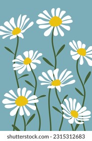 Daisy flower background.Eps 10 vector.