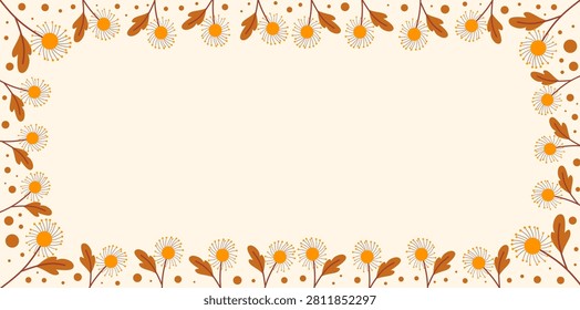 Daisy Flower Border Frame Blank Business Card