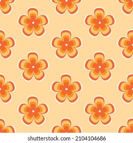 Daisy Flower Burst 70s Retro Fun Funky Cute Y2K 90s Burst Trendy Background Wallpaper Seamless Pattern