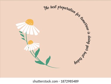 Daisy Flower Circle Design With Message Abstract, Art, Background, Banner, Beautiful, Bloom, Blossom, Card, Case, Celebration, Daisy, Decoration, Decorative, Design, Dress, Embroidery, Embroidery