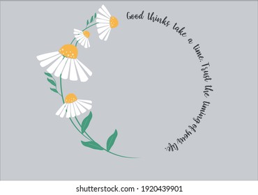 Daisy Flower Circle Design With Message 