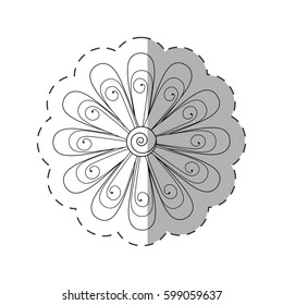 daisy flower decoration monochrome vector illustration eps 10