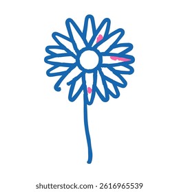 daisy flower doodle icon sketch vector. daisy flower sign. isolated symbol illustration