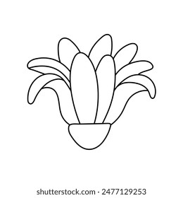 Daisy flower in doodle style, vector illustration. Isolated element on white background