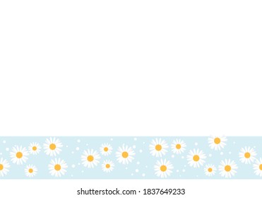 Campo de flores de margarita en la ilustración vectorial de fondo.