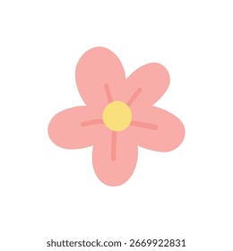 Daisy flower. flat icon, cartoon retro spring flowers. Geometric flower. Abstract minimal daisy element. Botanical summer elements, natural bloom petal. Floral design