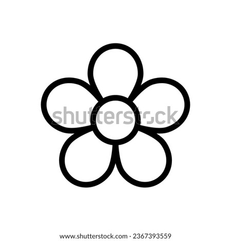 Daisy Flower Flat Outline Icon Isolated Vector Illustration